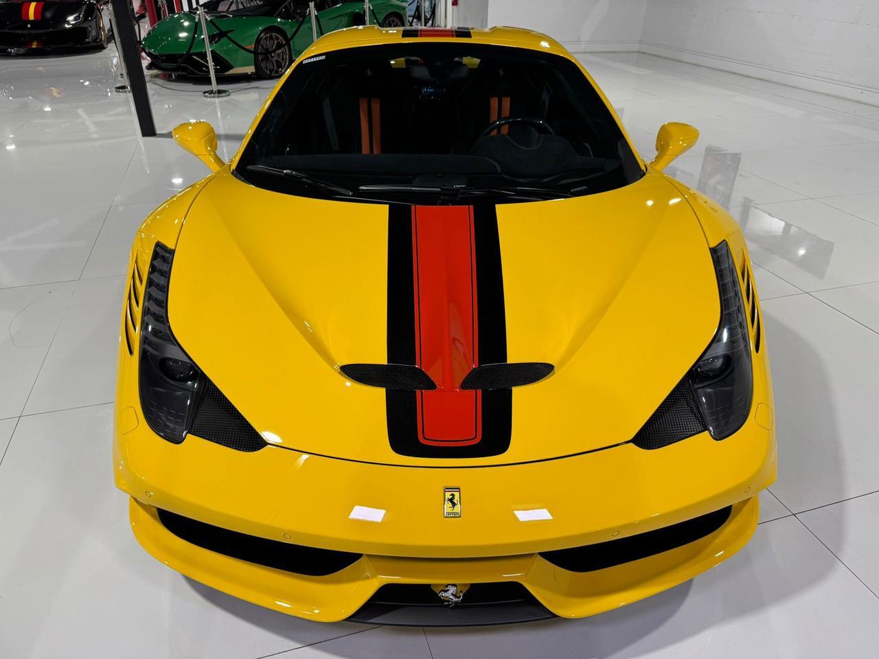 2015 Ferrari 458 Speciale Aperta Giallo Modena paint, painted stripes, Rosso Dino accents AND MUCH MORE!!! Fort Lauderdale FL