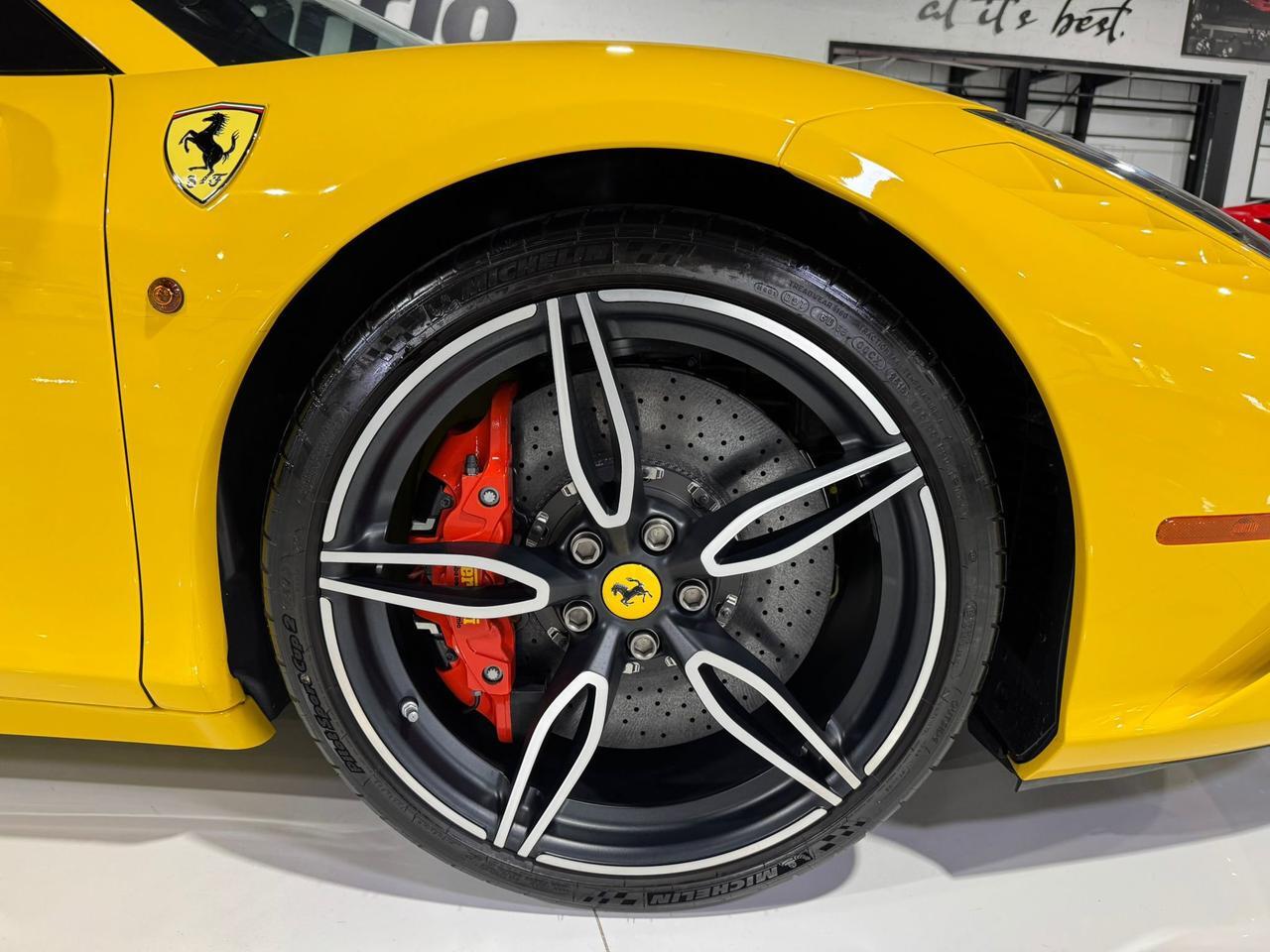 2015 Ferrari 458 Speciale Aperta Giallo Modena paint, painted stripes, Rosso Dino accents AND MUCH MORE!!! Fort Lauderdale FL
