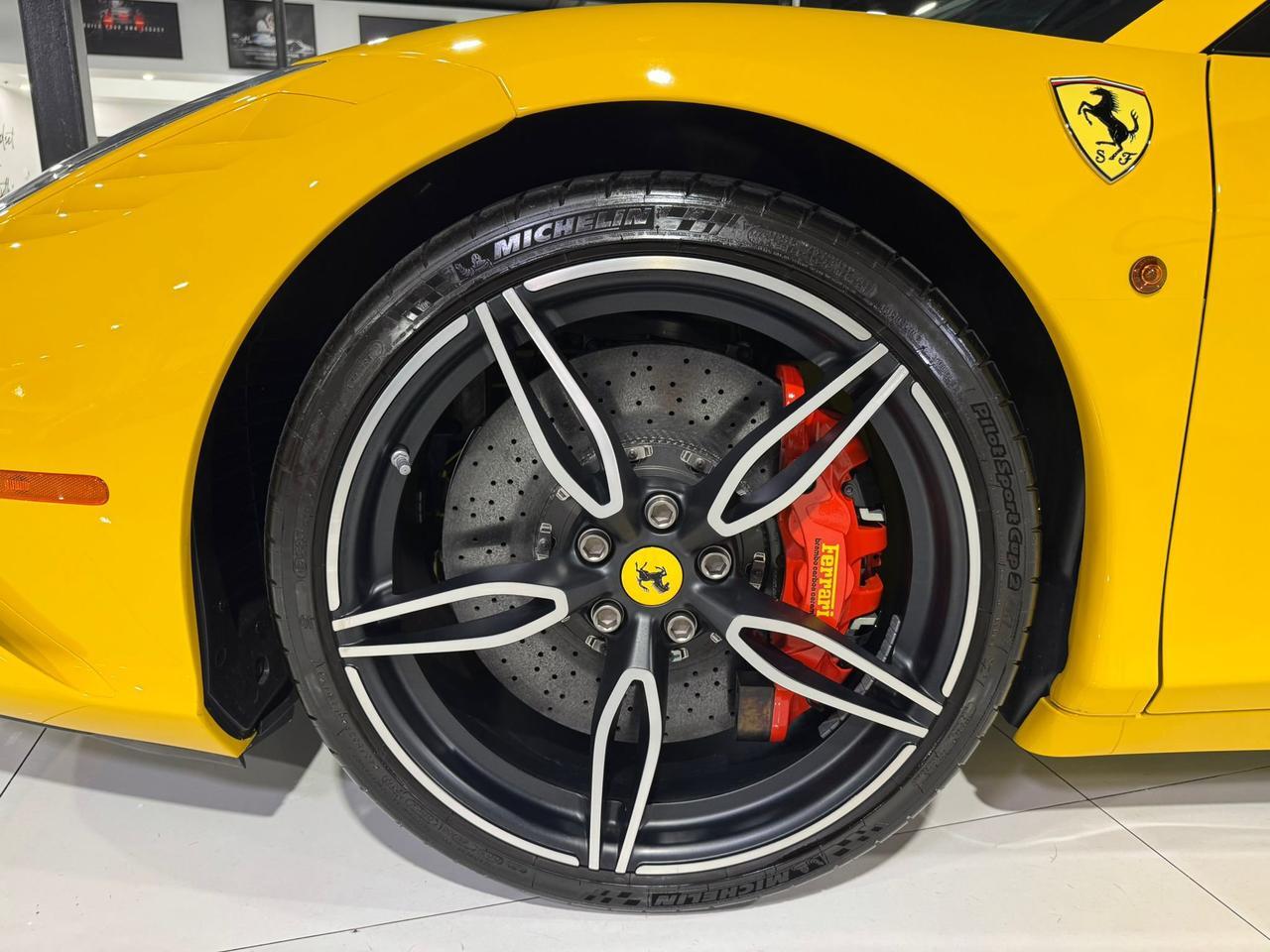 2015 Ferrari 458 Speciale Aperta Giallo Modena paint, painted stripes, Rosso Dino accents AND MUCH MORE!!! Fort Lauderdale FL