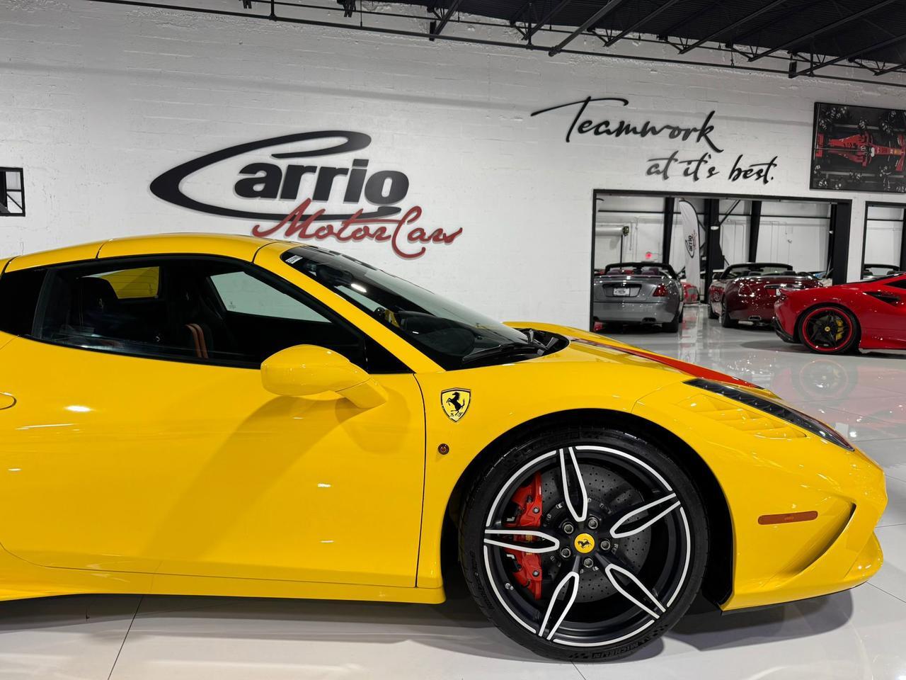 2015 Ferrari 458 Speciale Aperta Giallo Modena paint, painted stripes, Rosso Dino accents AND MUCH MORE!!! Fort Lauderdale FL