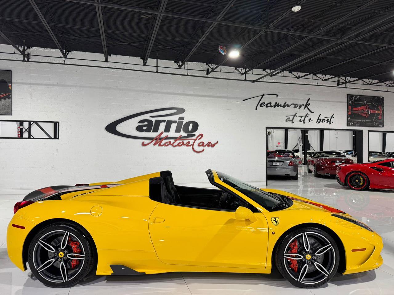 2015 Ferrari 458 Speciale Aperta Giallo Modena paint, painted stripes, Rosso Dino accents AND MUCH MORE!!! Fort Lauderdale FL