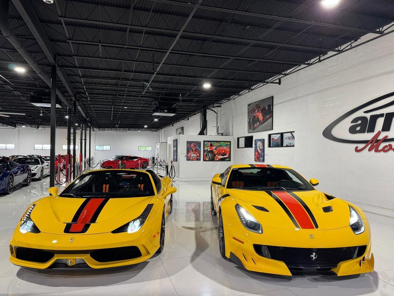 2015 Ferrari 458 Speciale Aperta Giallo Modena paint, painted stripes, Rosso Dino accents AND MUCH MORE!!! Fort Lauderdale FL