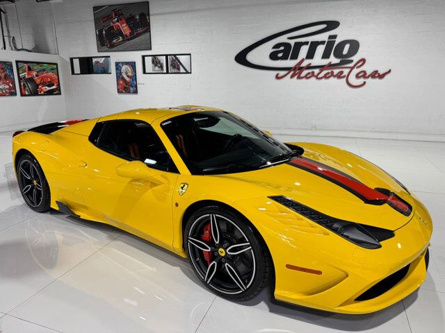 2015 Ferrari 458 Speciale Aperta Giallo Modena paint, painted stripes, Rosso Dino accents AND MUCH MORE!!! Fort Lauderdale FL