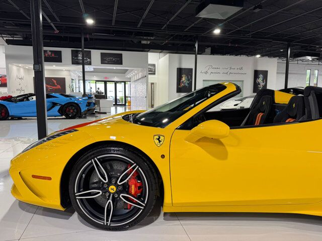 2015 Ferrari 458 Speciale Aperta Giallo Modena paint, painted stripes, Rosso Dino accents AND MUCH MORE!!! Fort Lauderdale FL