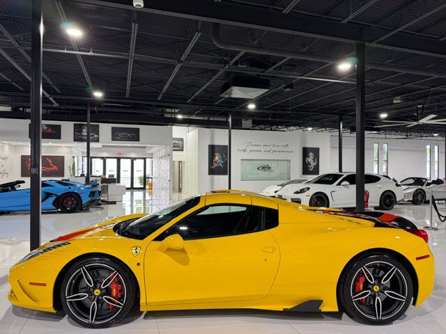 2015 Ferrari 458 Speciale Aperta Giallo Modena paint, painted stripes, Rosso Dino accents AND MUCH MORE!!! Fort Lauderdale FL