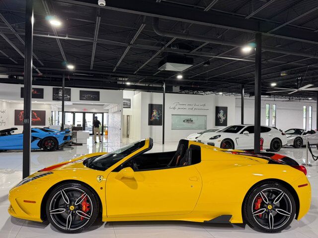 2015 Ferrari 458 Speciale Aperta Giallo Modena paint, painted stripes, Rosso Dino accents AND MUCH MORE!!! Fort Lauderdale FL