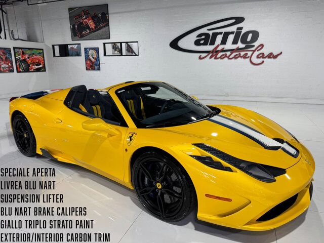 2015 Ferrari 458 Speciale Aperta Giallo Triplo Strato paint, livrea Blu Nart, Blu Nart calipers, carbon galore AND MORE!!! Fort Lauderdale FL