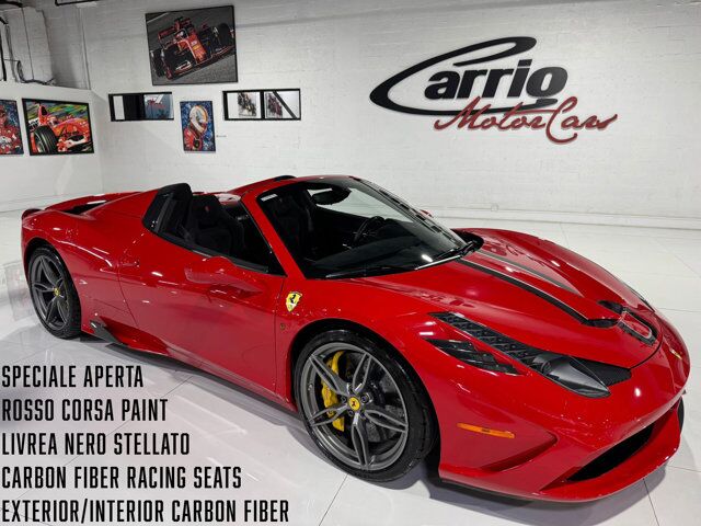 2015 Ferrari 458 Speciale Aperta Rosso Corsa paint, Livrea Nero Stellato, carbon racing seats AND MUCH MORE!!! Fort Lauderdale FL