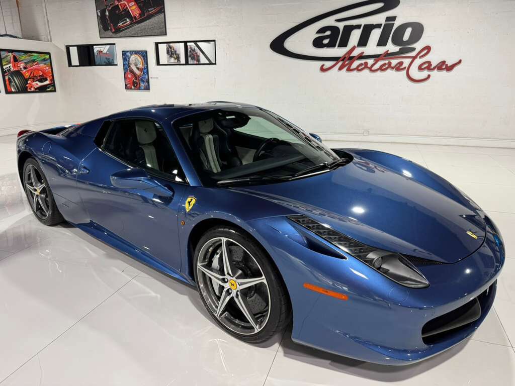 2015 Ferrari 458 Spider Blu Mirabeau paint, JBL Professional audio system, carbon fiber racing seats AND MUCH MORE!! Fort Lauderdale FL
