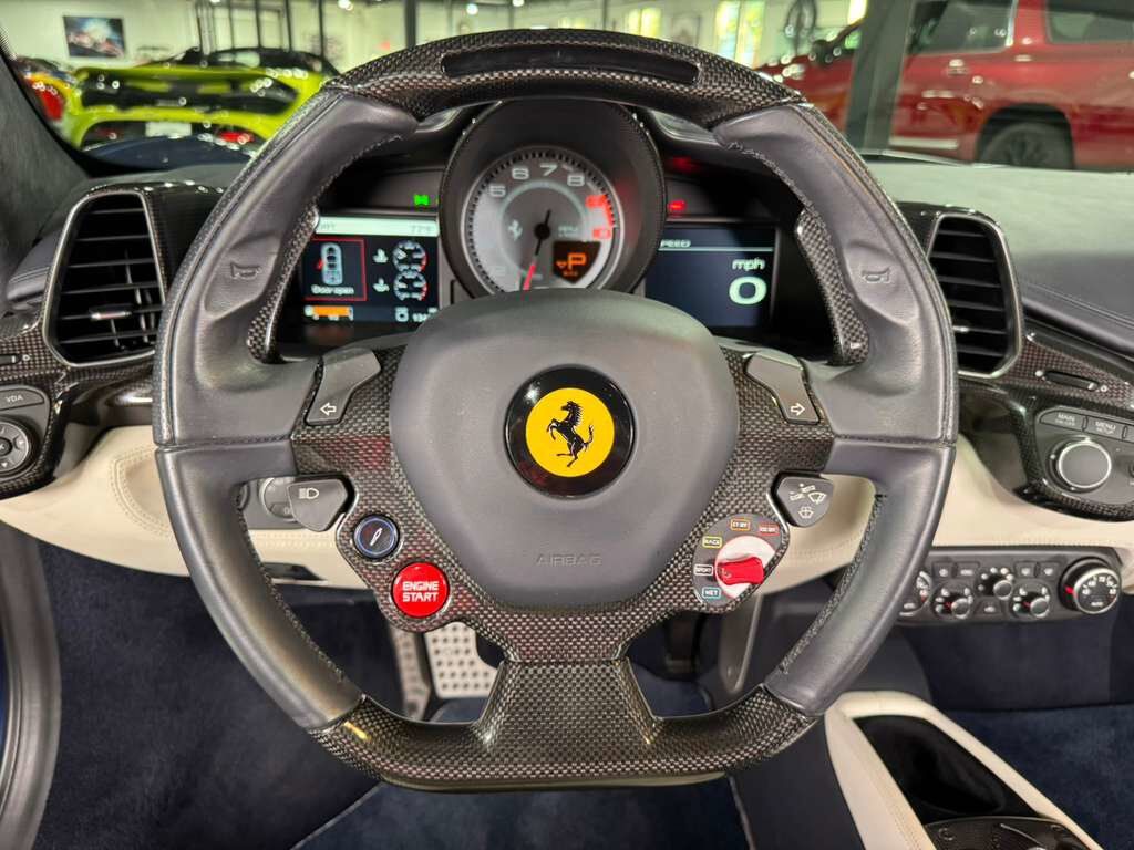 2015 Ferrari 458 Spider Blu Mirabeau paint, JBL Professional audio system, carbon fiber racing seats AND MUCH MORE!! Fort Lauderdale FL