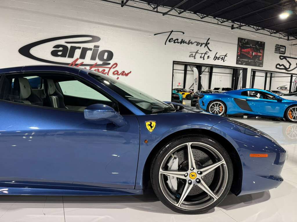 2015 Ferrari 458 Spider Blu Mirabeau paint, JBL Professional audio system, carbon fiber racing seats AND MUCH MORE!! Fort Lauderdale FL