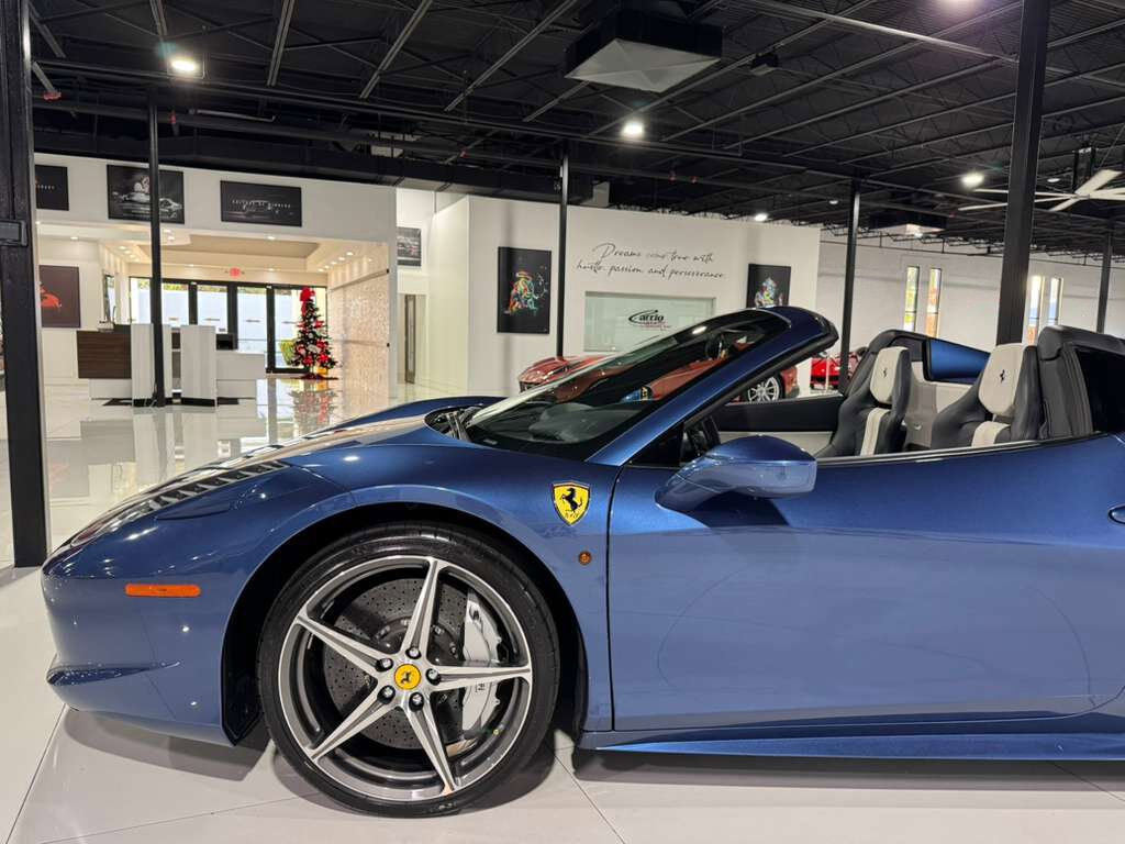 2015 Ferrari 458 Spider Blu Mirabeau paint, JBL Professional audio system, carbon fiber racing seats AND MUCH MORE!! Fort Lauderdale FL