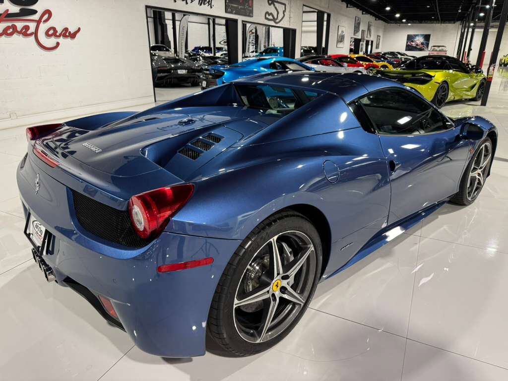 2015 Ferrari 458 Spider Blu Mirabeau paint, JBL Professional audio system, carbon fiber racing seats AND MUCH MORE!! Fort Lauderdale FL