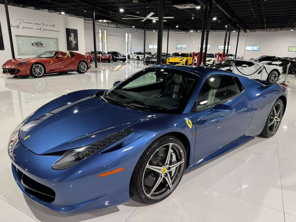 2015 Ferrari 458 Spider Blu Mirabeau paint, JBL Professional audio system, carbon fiber racing seats AND MUCH MORE!! Fort Lauderdale FL