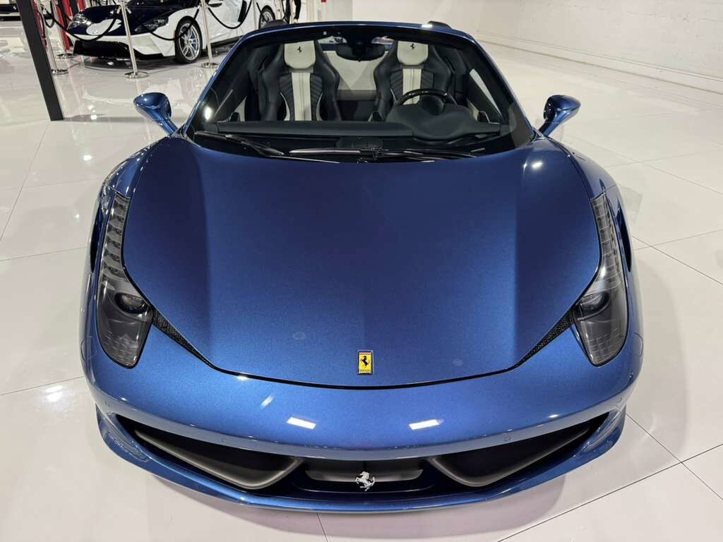 2015 Ferrari 458 Spider Blu Mirabeau paint, JBL Professional audio system, carbon fiber racing seats AND MUCH MORE!!