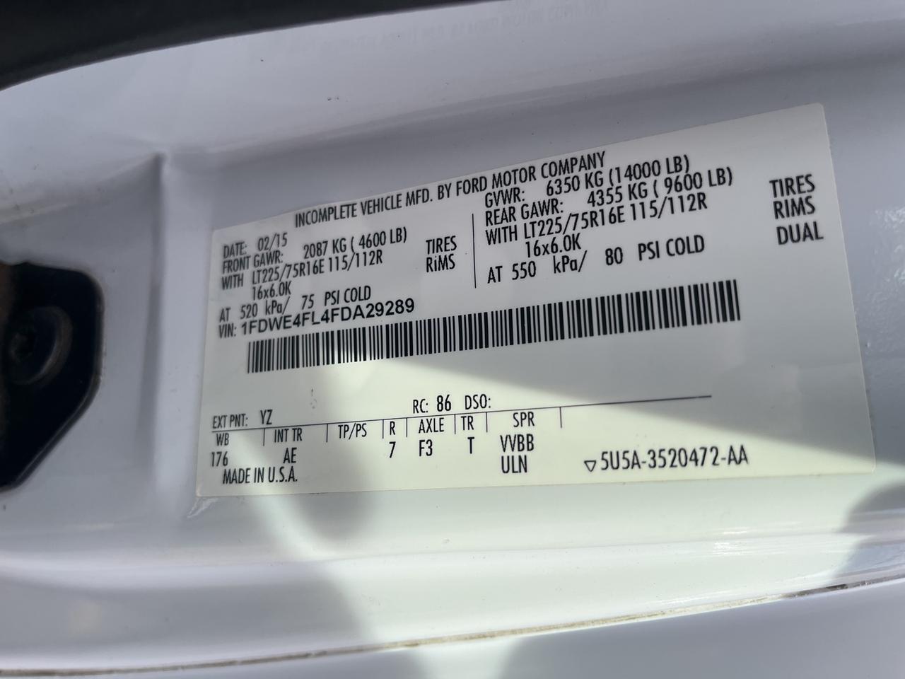 2015 Ford E-450SD Base Springfield VA