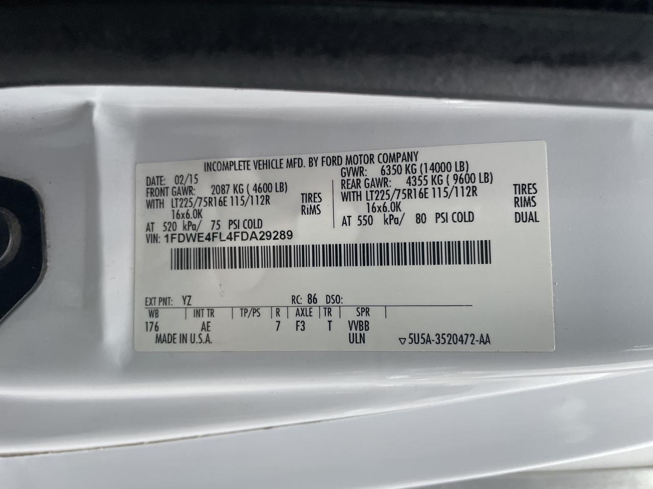 2015 Ford E-450SD Base Springfield VA