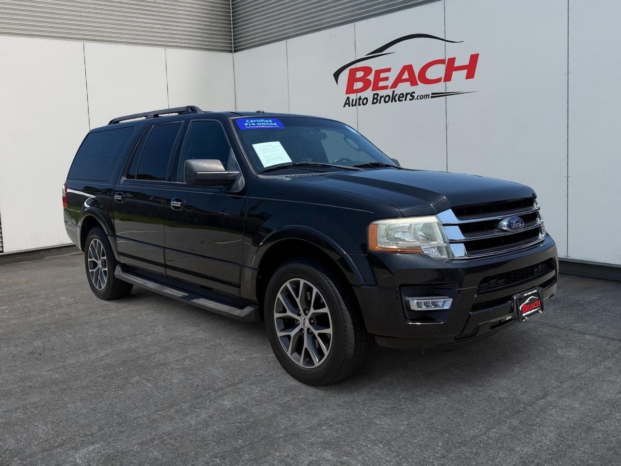 2015 Ford Expedition EL XLT, POWER LIFTGATE, RUNNING BOARDS, LUGGAGE RACK, TOW PACKAGE, 3RD ROW, HEATED/VENTILATED SEATS, NAVIGATION, CLIMATE CONTROL, UNIVERSAL GARAGE DOOR OPENER, CLEAN CARFAX!