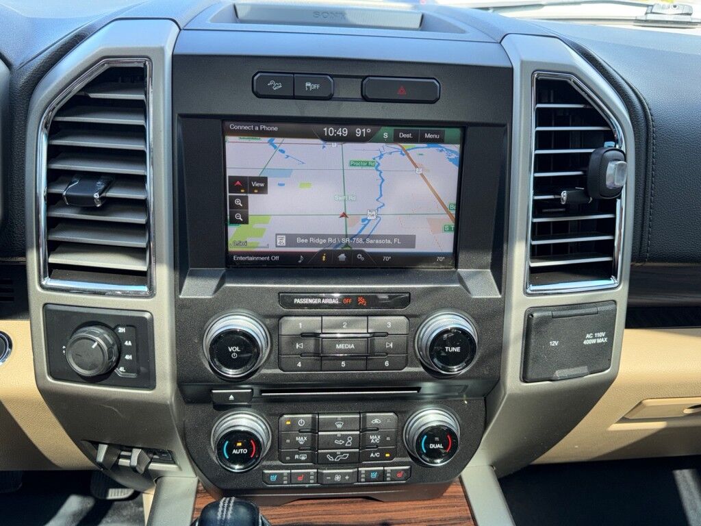 2015 Ford F-150 LARIAT~CLEAN CARFAX~TRAILER BRAKE~BED COVER~LEATHER~NAVIGATION~POWER REAR SLIDING WINDOW~ONLINE FINANCE AND SHIPPING AVAILABLE!!!! Sarasota FL