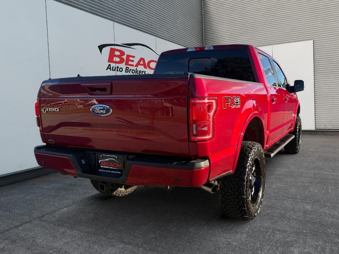 2015 Ford F-150 Lariat, HEATED AND VENTILATED SEATS, BLUETOOTH, POWER FOLDING MIRRORS, REMOTE START, BED LINER, TONNEAU COVER, 4X4, POWER SLIDING REAR WINDOW, CLEAN CARFAX, LOW MILES! Norfolk VA