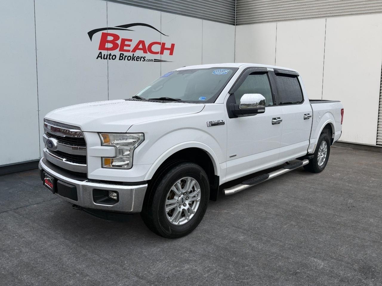 2015 Ford F-150 Lariat, HEATED/VENTILATED SEATS, BLUETOOTH, BED LINER, RUNNING BOARDS, TOW PACKAGE, POWER SLIDING REAR WINDOW, BACKUP CAMERA, POWER FOLDING MIRRORS, CLEAN CARFAX!