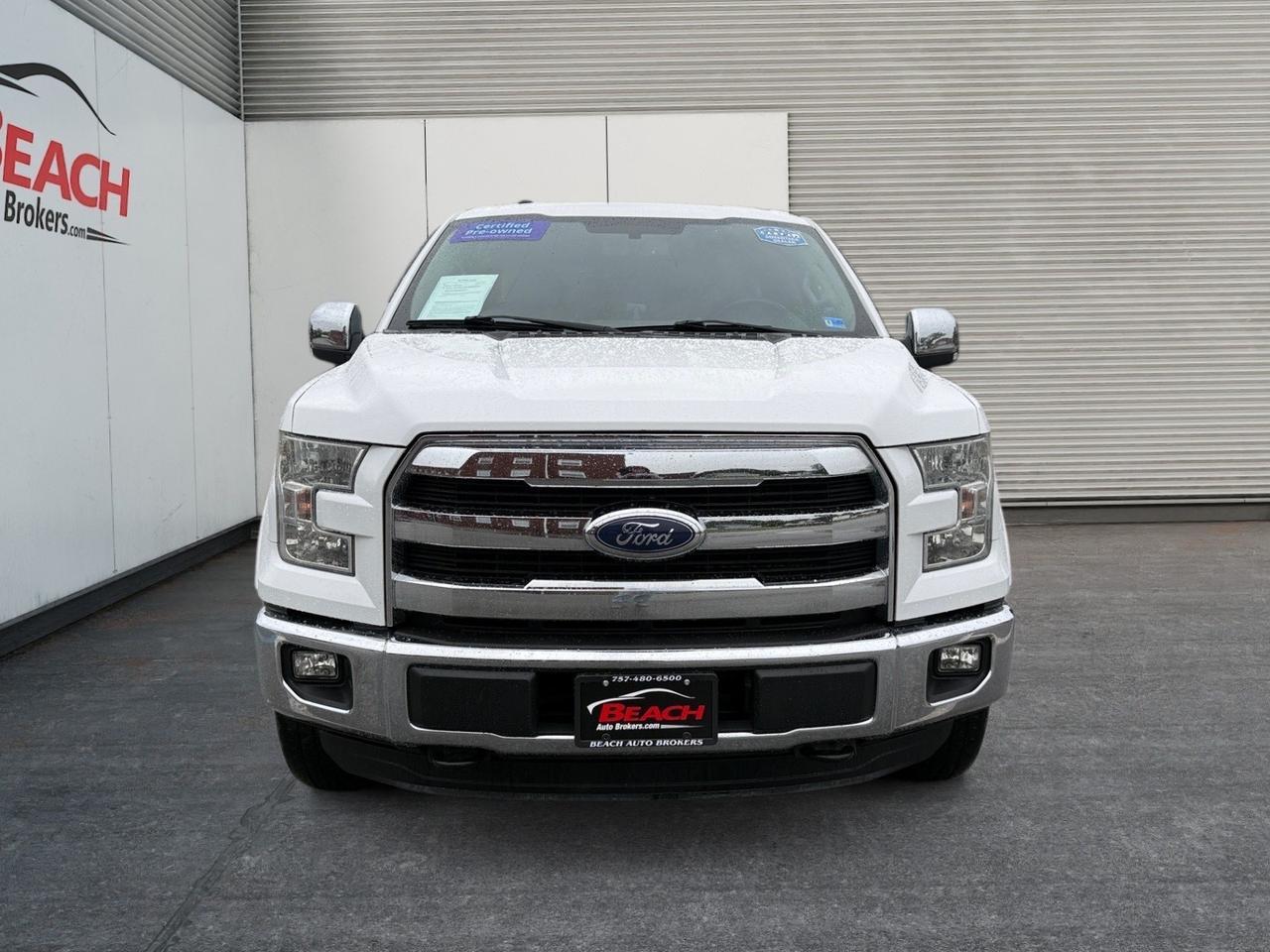 2015 Ford F-150 Lariat, HEATED/VENTILATED SEATS, BLUETOOTH, BED LINER, RUNNING BOARDS, TOW PACKAGE, POWER SLIDING REAR WINDOW, BACKUP CAMERA, POWER FOLDING MIRRORS, CLEAN CARFAX! Norfolk VA