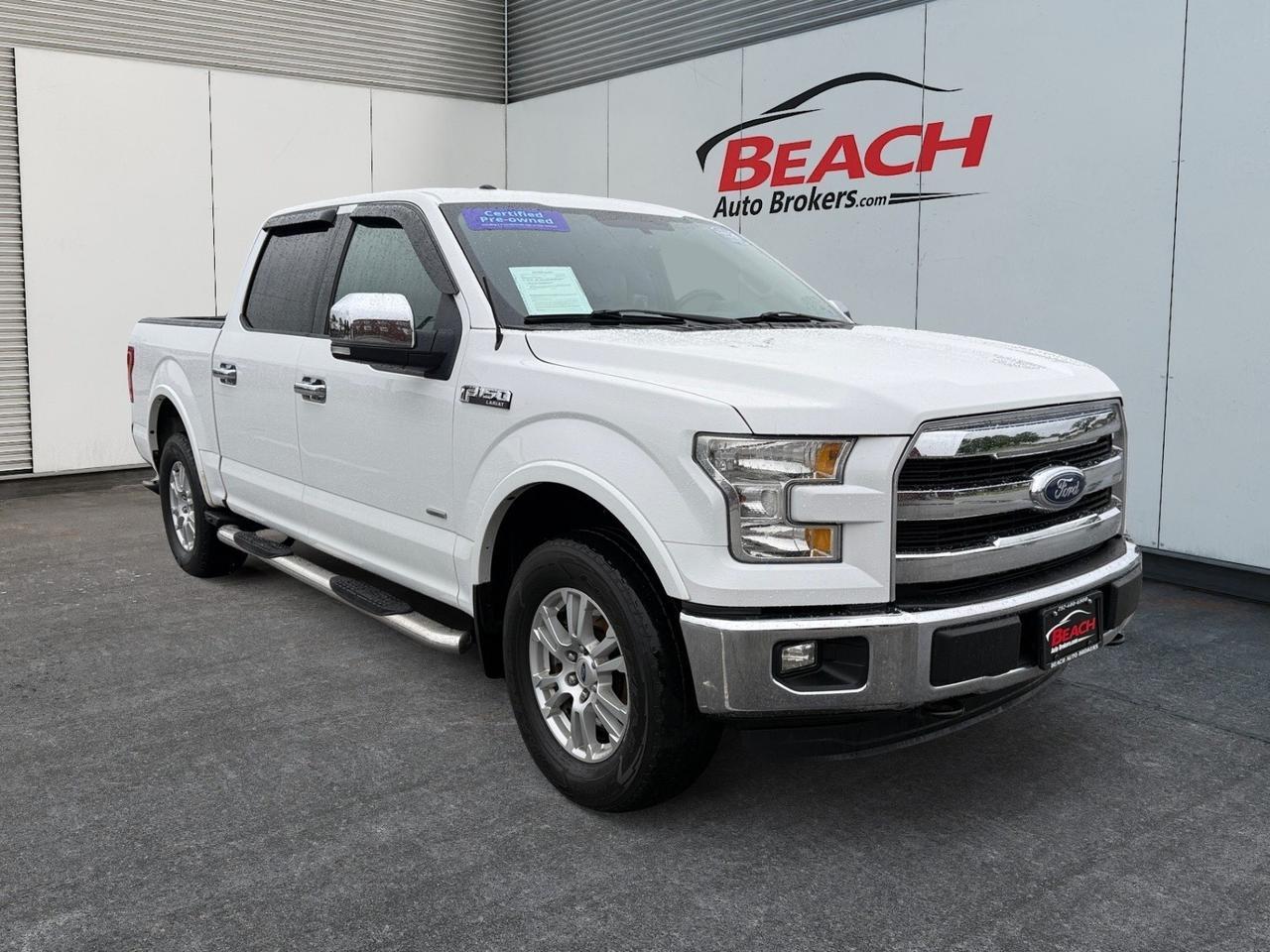 2015 Ford F-150 Lariat, HEATED/VENTILATED SEATS, BLUETOOTH, BED LINER, RUNNING BOARDS, TOW PACKAGE, POWER SLIDING REAR WINDOW, BACKUP CAMERA, POWER FOLDING MIRRORS, CLEAN CARFAX!