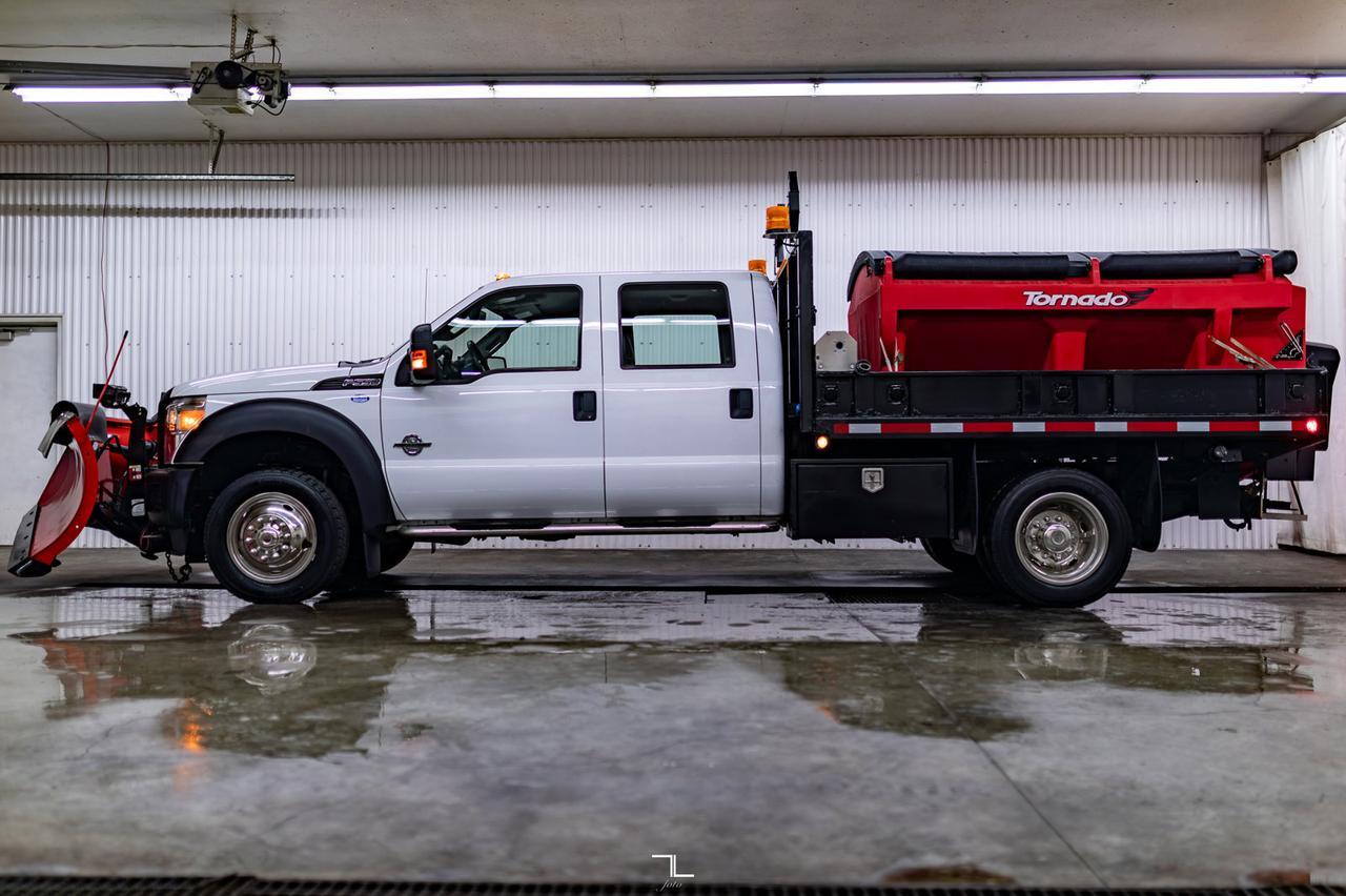 2015 Ford F-550 4x4 Crew Cab XL Plow Sander Tilt Deck Diesel Red Deer AB