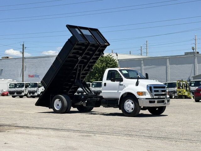 2015 Ford F-650 Super Duty 16' Steel Flatbed Dump Truck