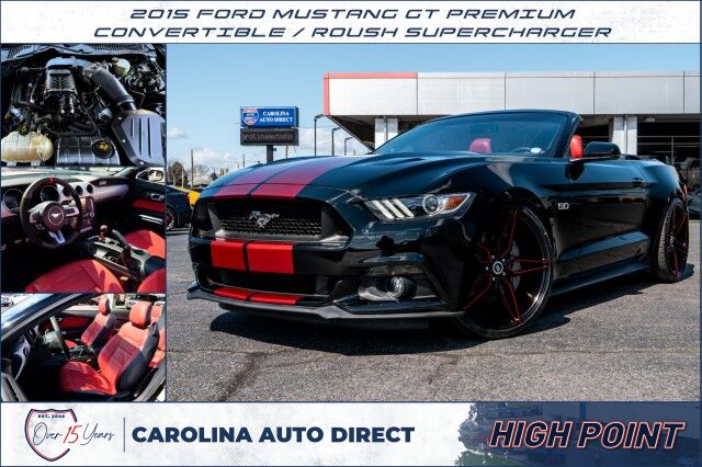 2015 Ford Mustang GT Premium Convertible / Roush Supercharger / 5.0L V8!