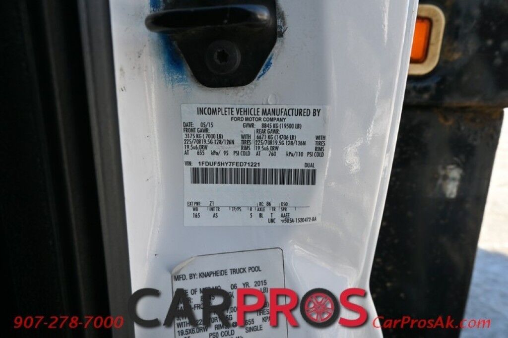 2015 Ford Super Duty F-550 XL - 6.8L V10 - 4X4 - Dually - Single Cab - 152 Stake bed w/ Waltco Power Lift System - Roughneck Storage Boxes - Tow Mirrors - Cruise Control - Air Conditioner - AUX - 1 Owner - Low Miles Anchorage AK