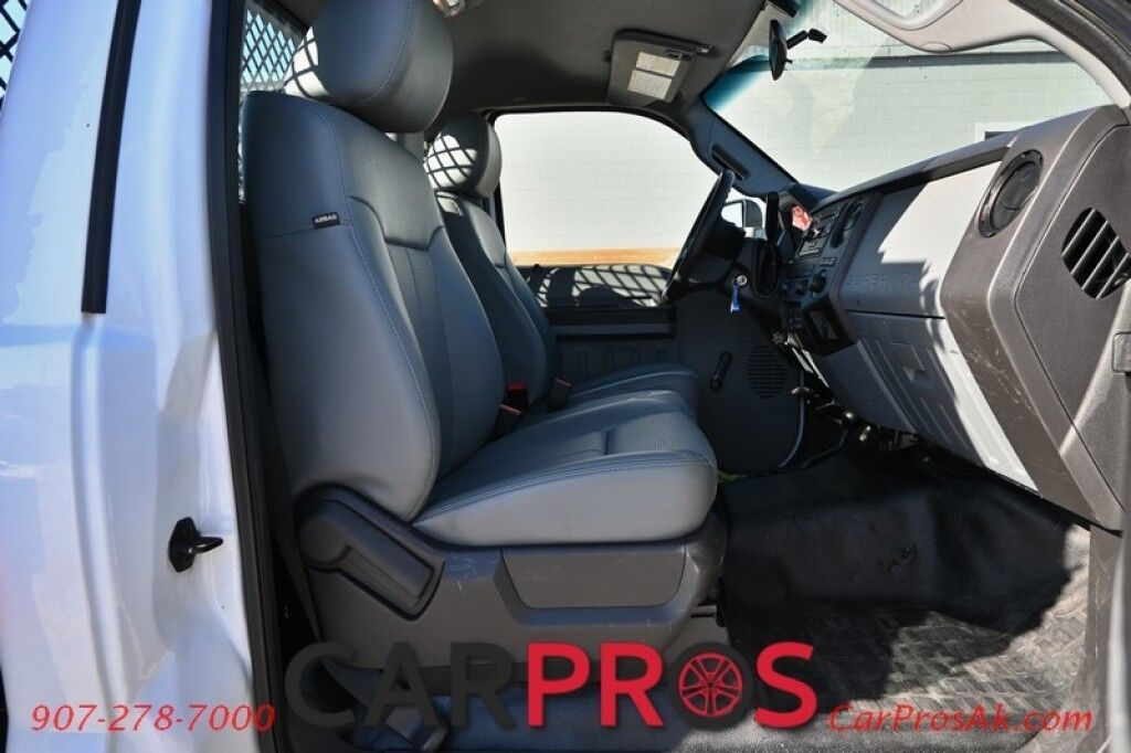 2015 Ford Super Duty F-550 XL - 6.8L V10 - 4X4 - Dually - Single Cab - 152 Stake bed w/ Waltco Power Lift System - Roughneck Storage Boxes - Tow Mirrors - Cruise Control - Air Conditioner - AUX - 1 Owner - Low Miles Anchorage AK