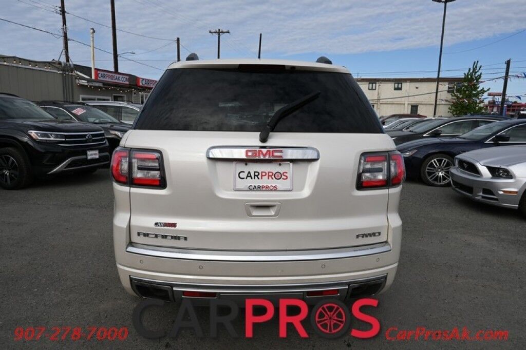2015 GMC Acadia Denali - AWD - Technology Pkg - AutoStart - Heated & Cooled Leather Seats - Heated Steering Wheel - Bose Speakers - Dual Sunroof - HUD - Blindspot Alert - Backup Camera - 3rd Row - Seats 7 - Rear Entertainment - Power Liftgate Anchorage AK