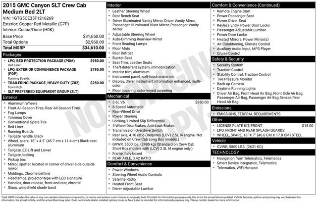 2015 GMC Canyon SLT Raleigh NC