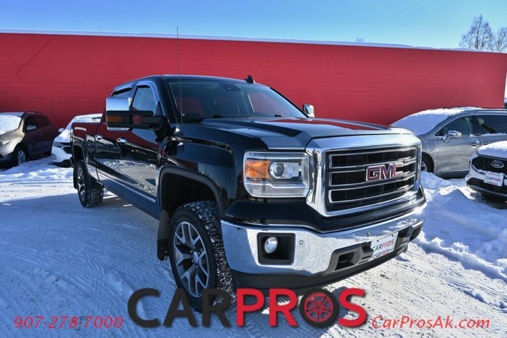 2015 GMC Sierra 1500 SLT - 5.3L V8 - 4x4 - Crew Cab - Front Power Leather Heated/Cooled Seats - Remote Start - Keyless Entry - Navigation - Bluetooth - Bose System - Backup Camera - Moonroof - Brake Controller - Tow Pkg