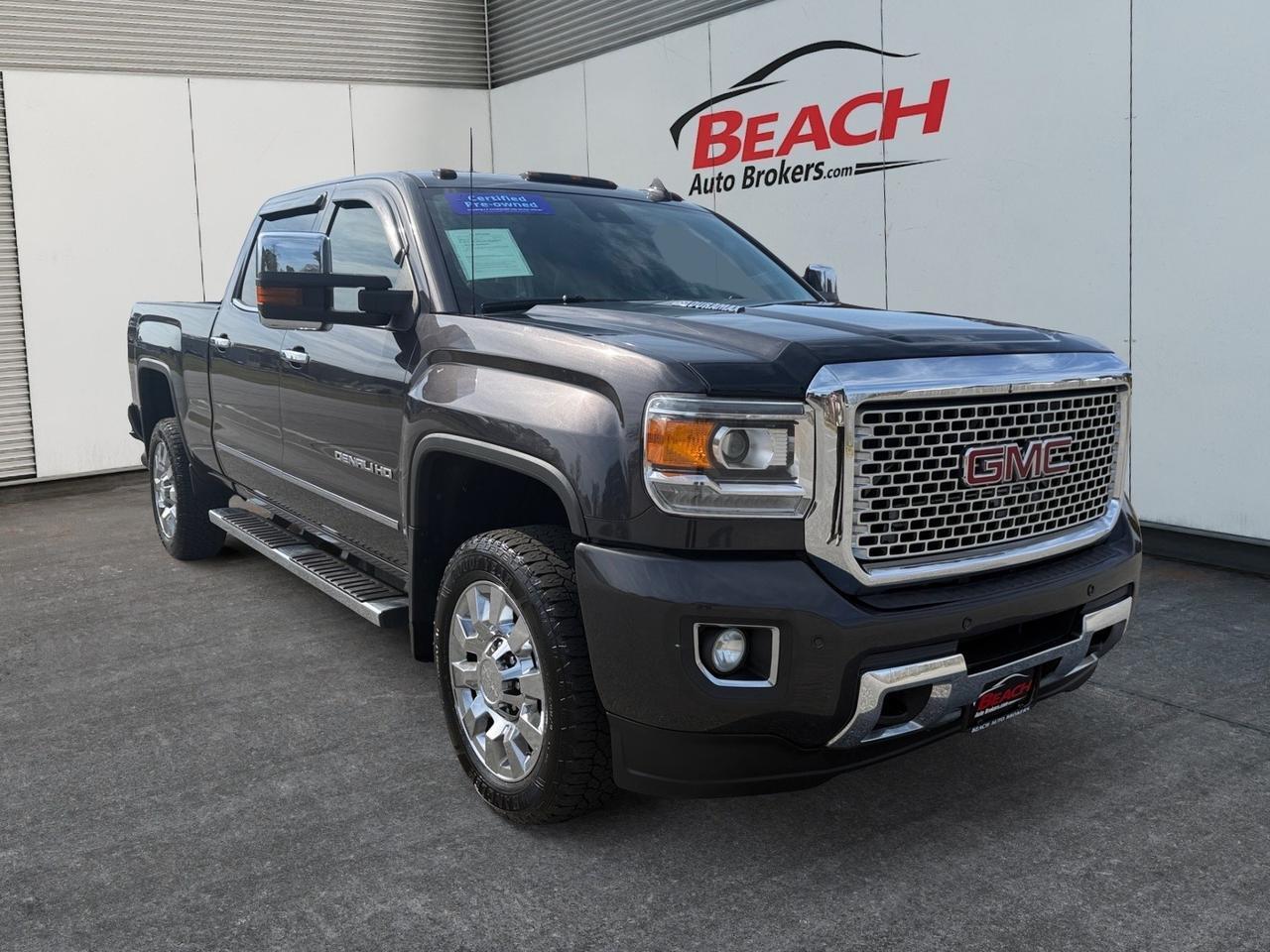 2015 GMC Sierra 2500HD Denali, HEATED/VENTILATED SEATS, DVD ENTERTAINMENT, BOSE SPEAKERS, BLUETOOTH, UNIVERSAL GARAGE DOOR OPENER, WIFI, POWER MIRRORS, BED LINER, TOW PACKAGE, REMOTE KEYLESS ENTRY, RUNNING BOARDS, LOW MILES!