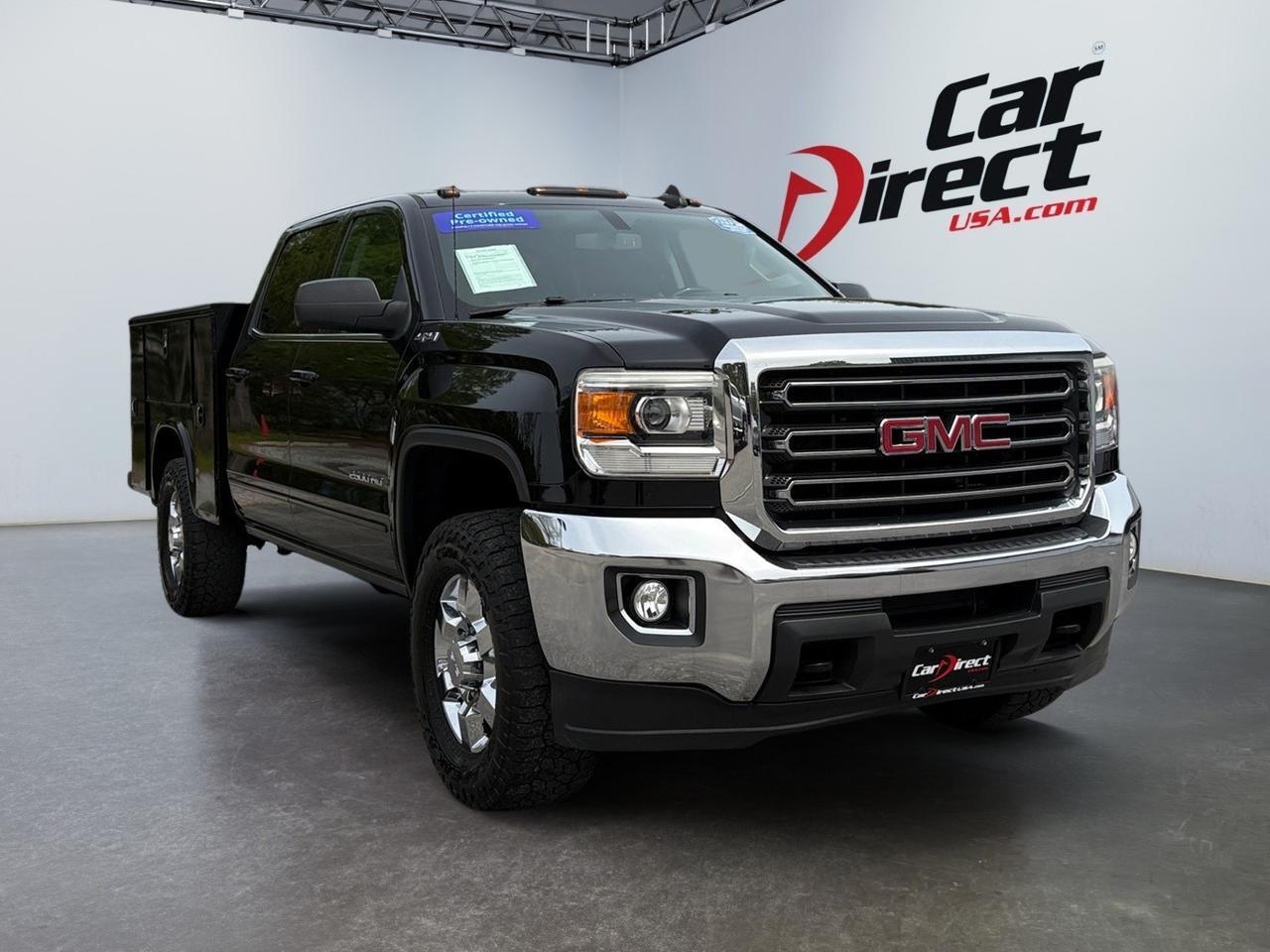 2015 GMC Sierra 2500HD SLE, KNAPHEIDE WORK UTILITY BED, EXTERNAL CARGO COMPARTMENTS, TOW PACKAGE WITH HITCH, BACKUP CAMERA, REMOTE START, NAVIGATION WITH APPLE CARPLAY/ANDROID AUTO, HEATED SEATS, LOW MILEAGE, ONLY 1 OWNER, CLEAN CARFAX, GET TO WORK IN THIS GMC!