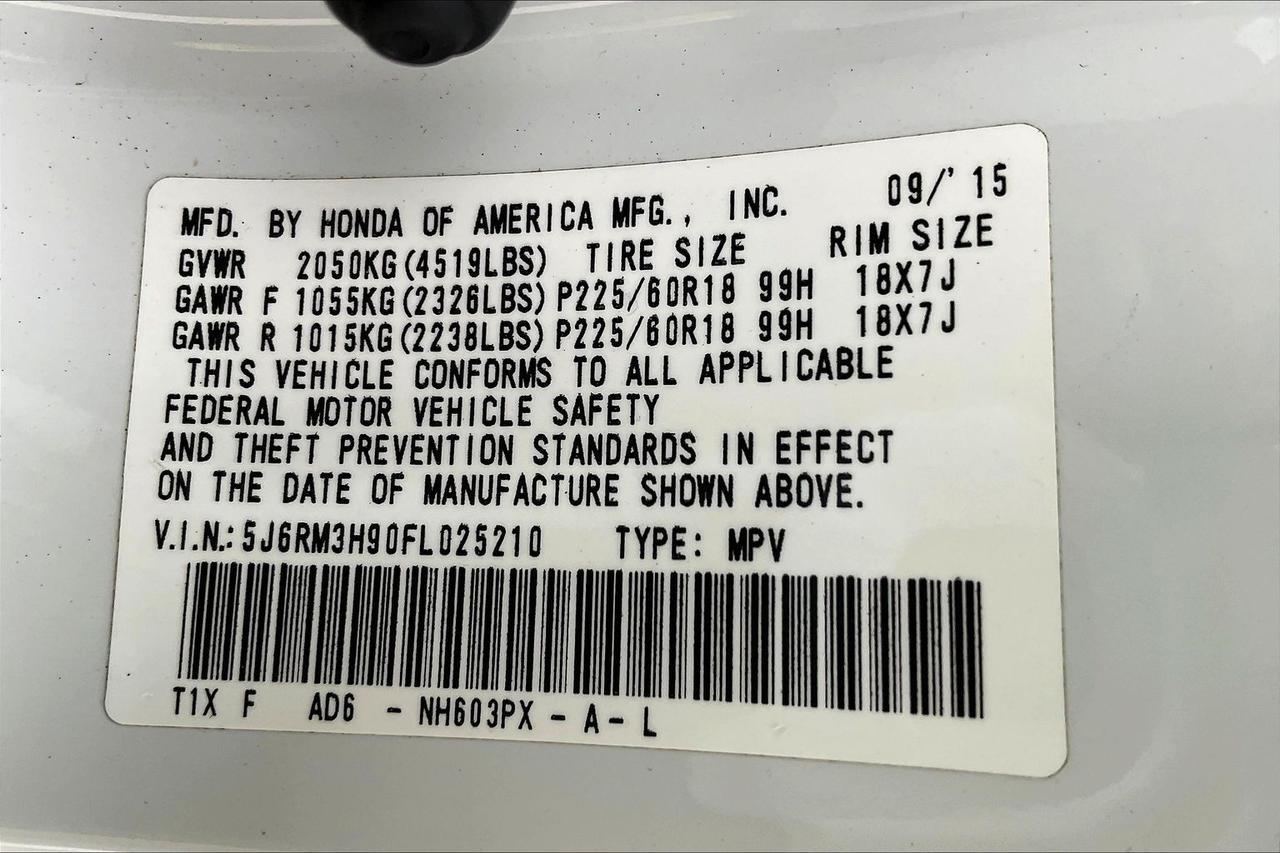 2015 HONDA CR-V TOURING Houston TX