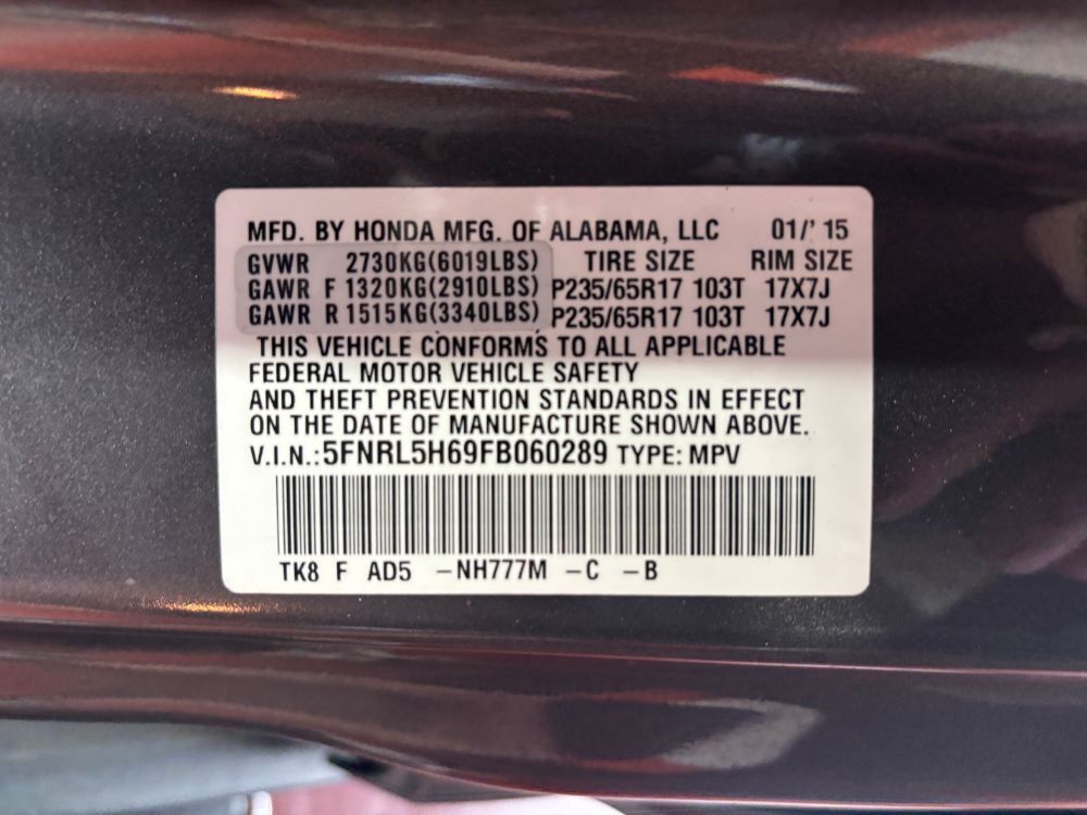 2015 Honda Odyssey EX-L Franklin OH