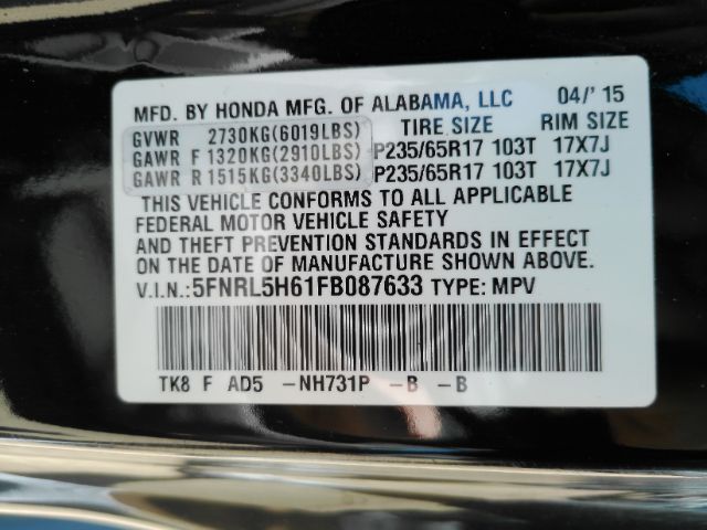 2015 Honda Odyssey EX-L Plano TX
