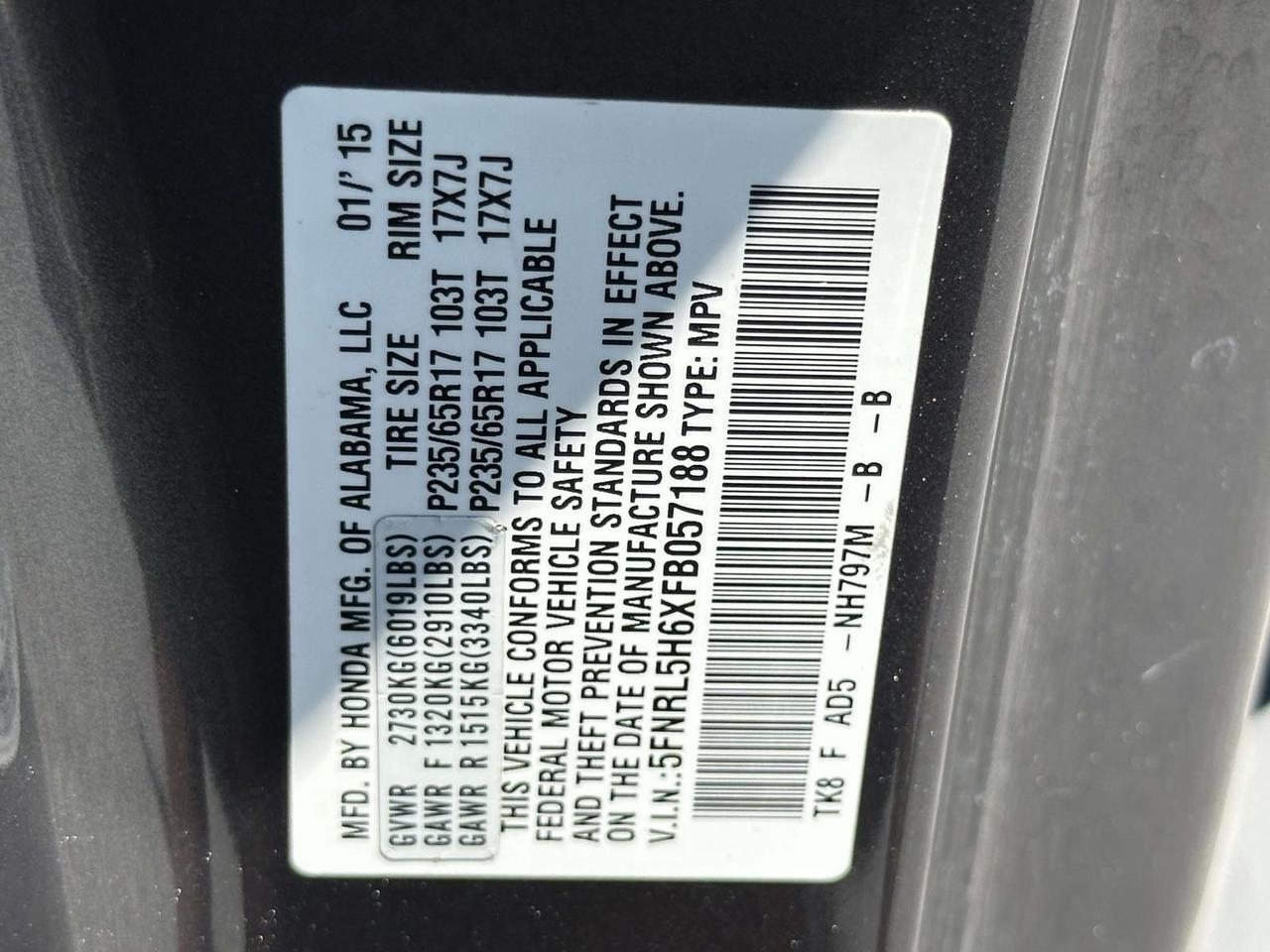2015 Honda Odyssey EX-L Alexandria VA