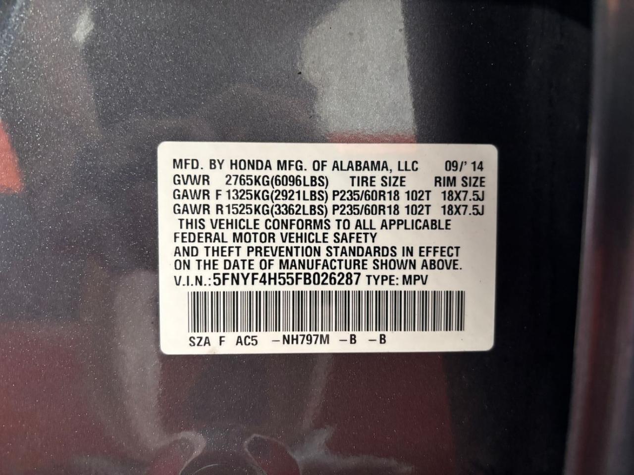 2015 Honda Pilot EX-L Franklin OH