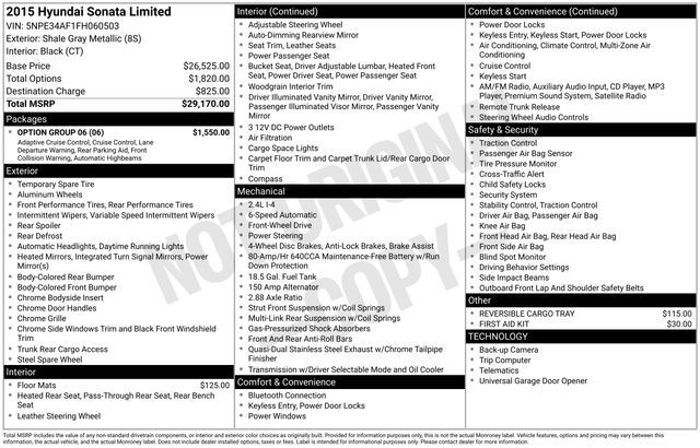 2015 Hyundai Sonata Limited Raleigh NC