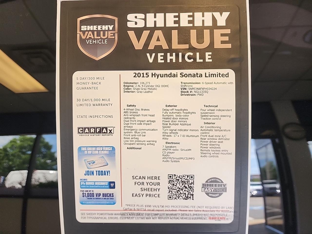 2015 Hyundai Sonata Limited Richmond VA