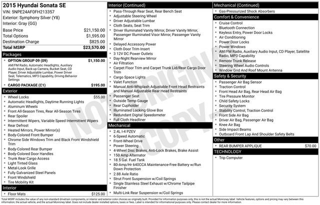 2015 Hyundai Sonata SE Raleigh NC