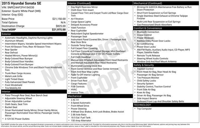 2015 Hyundai Sonata SE Raleigh NC