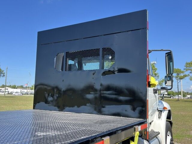 2015 International WorkStar 4700 SBA 24&apos; Steel Flatbed Truck with 5,000 capacity Truck Mounted Forkli Homestead FL