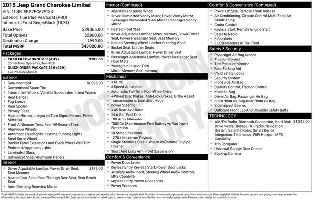 2015 Jeep Grand Cherokee Limited Raleigh NC