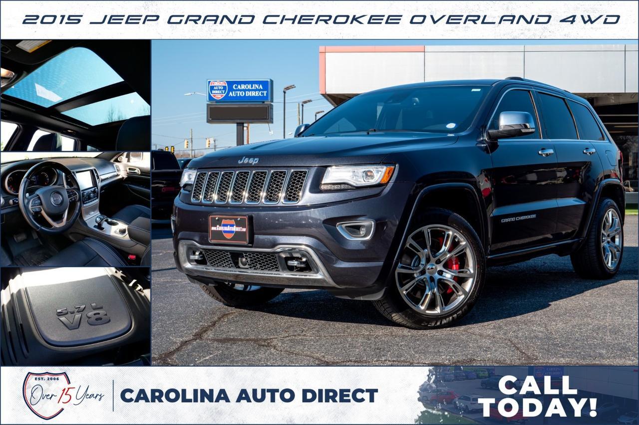 2015 Jeep Grand Cherokee Overland 4WD / 5.7L V8 / Cooled Seats / PANO Sunroof!