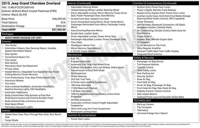 2015 Jeep Grand Cherokee Overland Raleigh NC